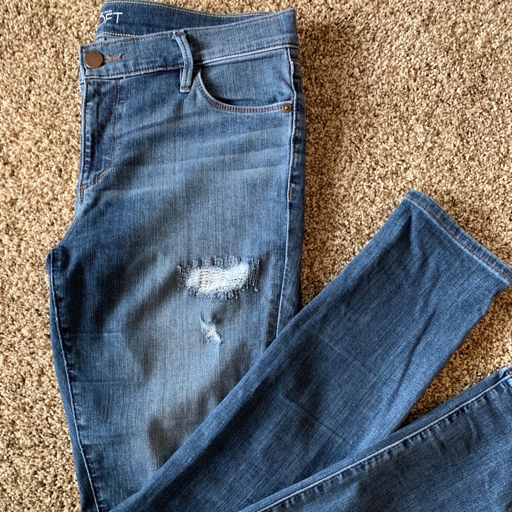 Loft modern skinny distressed jeans